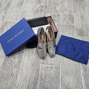 Stuart Weitzman Metallic Silver women Loafers